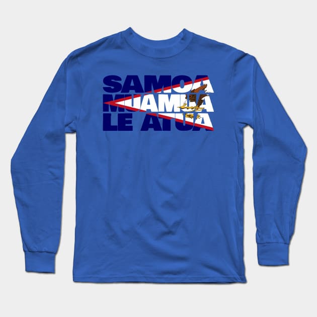 American Samoa Motto Flag Long Sleeve T-Shirt by Kuni Art